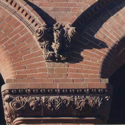 Terra cotta and brick detail work on the exterior.