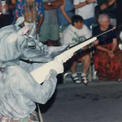 Unknown person dressed up in the parade.