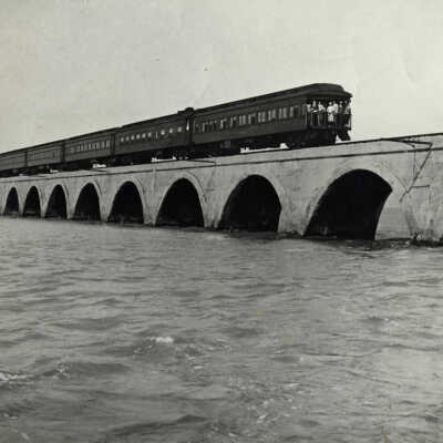 Overseas Railway Train on Long Key Viaduct