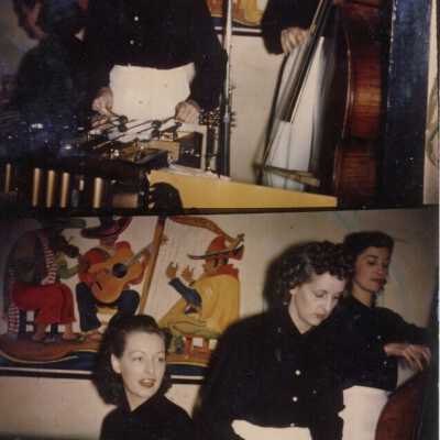 Unknown woman playing in a band