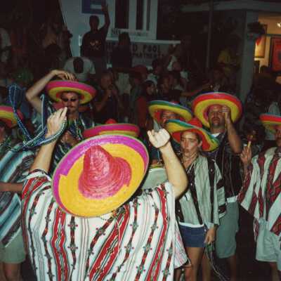 Unknown people dressed up.