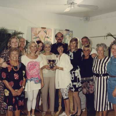 Unknown group of people at an award ceremony.