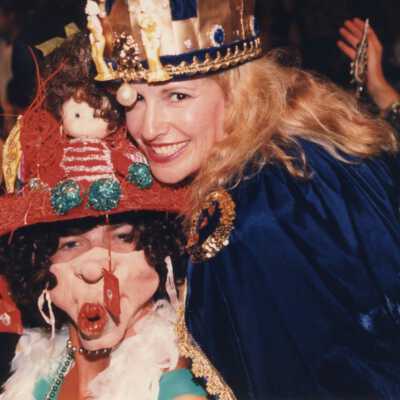 Unknown Fantasy Fest queen with an unknown person dressed up.