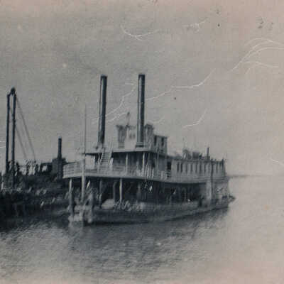 A river boat used in building the railroad