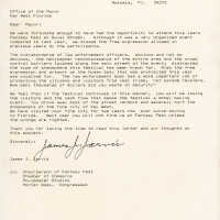 A letter to the Mayor of Key West from James J. Jarvis.