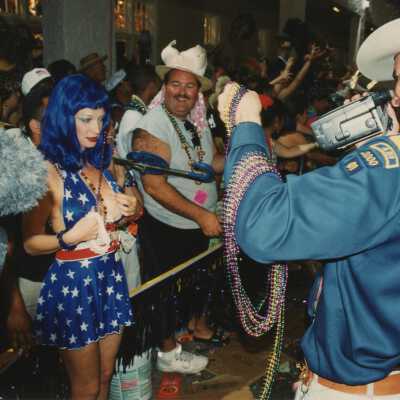 Unknown people dressed up.