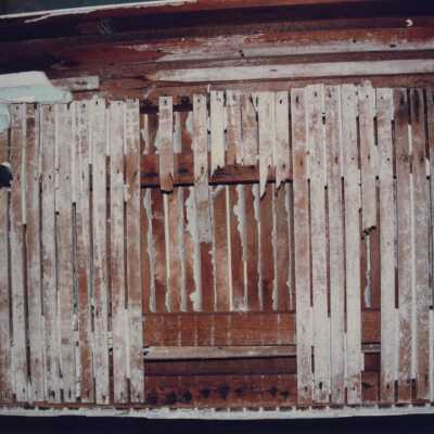 Wood on one of he walls.