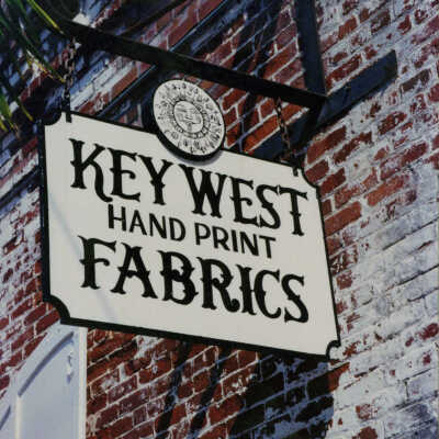Key West Hand Print Fabrics Sign