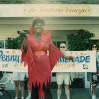 A stage set up for FF in front of La Trattoria Venezia.