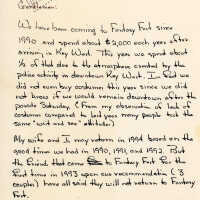 A letter to the Fantasy Fest committee from William H. Bruner.