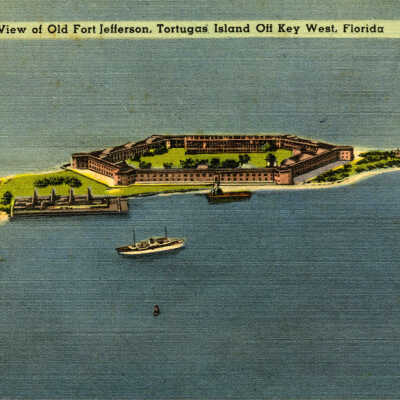 Air View of Old Fort Jefferson, Tortugas Island Off Key West, Florida