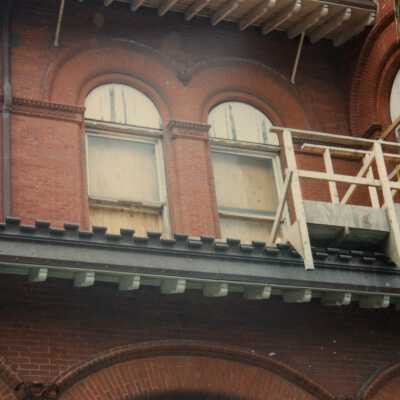 Windows on the exterior of the second floor.