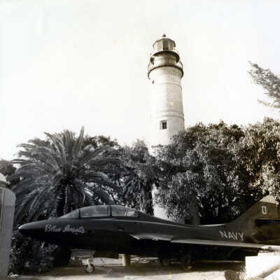 Key West Lighthouse with Blue Angels Jet