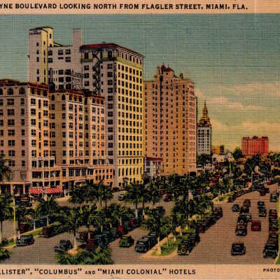 Biscayne Boulevard Looking North from Flagler Street, Miami