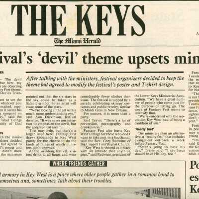 An article in the Miami Herald that reads Festival's devil theme upsets ministers.