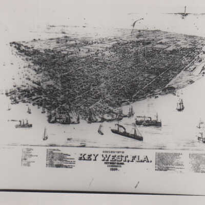 Drawing of an aerial view of Key West