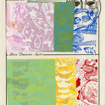 Key West Hand Print Fabrics Material Sample Page