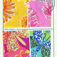 Key West Hand Print Fabrics Material Sample Page