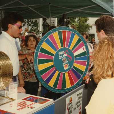 The Florida lottery booth at the FF street fair.
