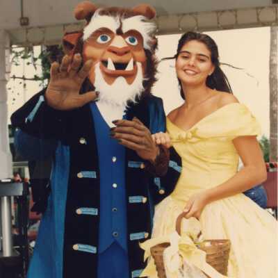 Unknown couple dressed up.