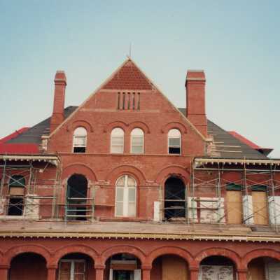 The exterior of the second and third floors.
