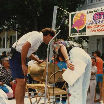 Unknown people on a stage.