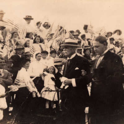 Henry M. Flagler and Mayor Joseph Fogarty at the Arrival of the First Train to Key West