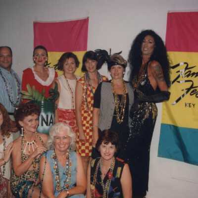 Unknown people at an award ceremony.