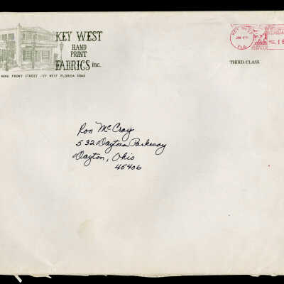 Key West Hand Print Fabrics Mailing Envelope