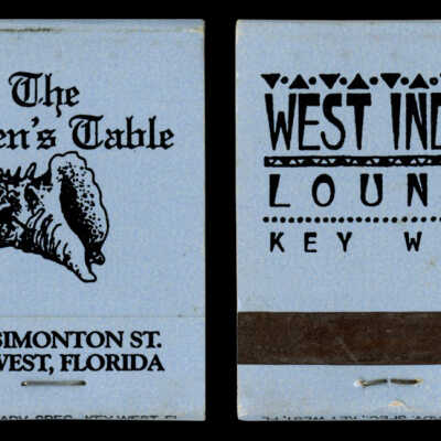 The Queen's Table and the West Indies Lounge Matchbook
