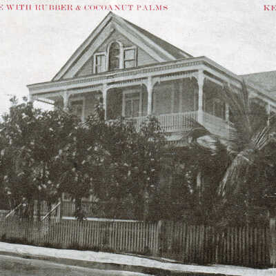 Tropical Home with Rubbert & Cocoanut Palms, Key West, Fla.