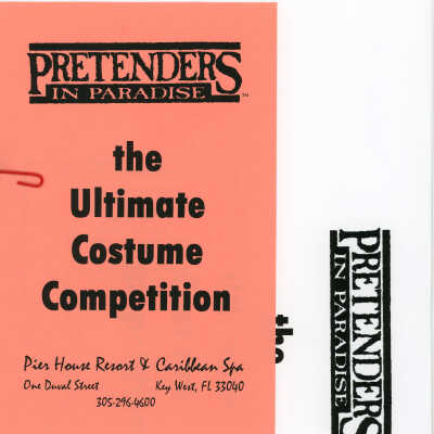 Pretenders in paradise, the ultimate costume competition entry form.