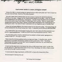 Paperwork from Fantasy Fest looking for artist to help create poster and t-shirts for that years festival theme.