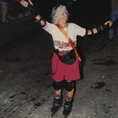 One of the FF monitors roller blading.