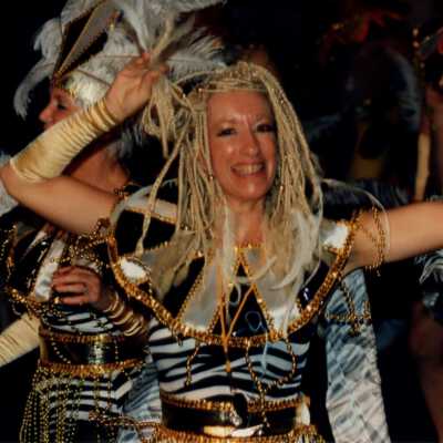 Unknown woman dressed up in the parade.