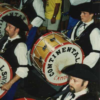 A band playing in the parade.