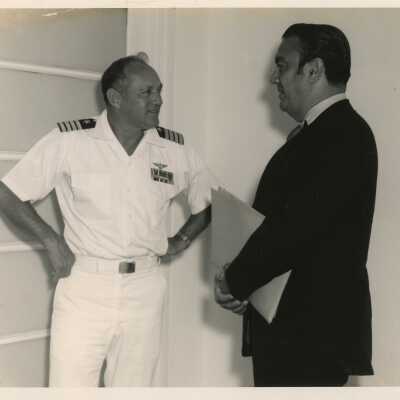 Dr. Reyes talking to Captain Caliatin
