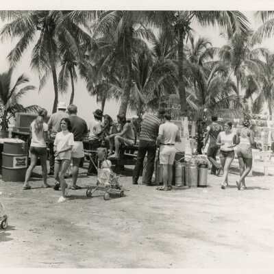 A group of unknown people at a party