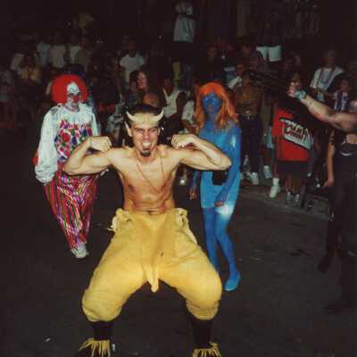 Unknown people dressed up.