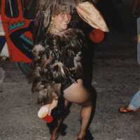 An unknown lady dressed up.