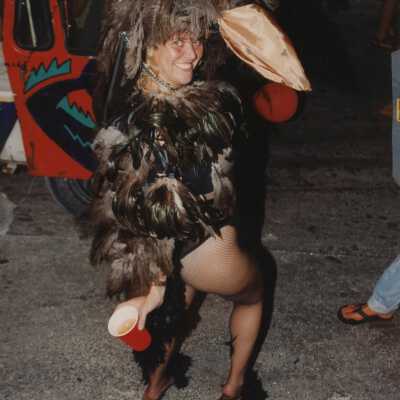 An unknown lady dressed up.