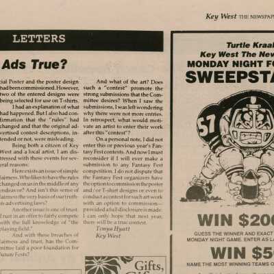 Multiple Fantasy Fest articles in the Key West Newspaper.