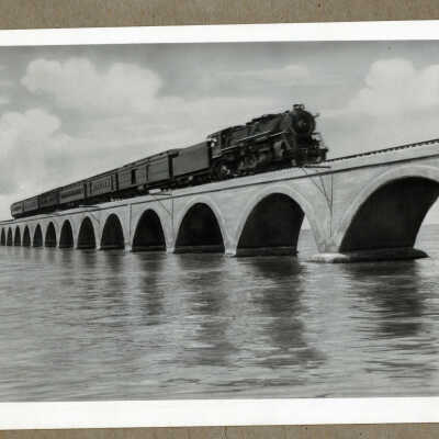Overseas Railway Train on Long Key Viaduct