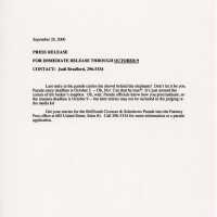         A press release about the parade deadline.
   
