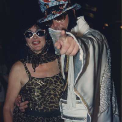 Unknown people dressed up.