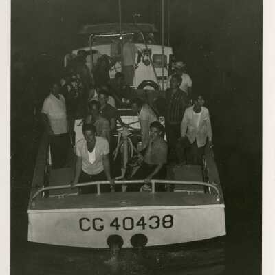 A group of people on a boat