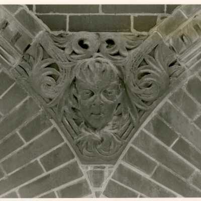 Terra cotta detail in the rear archway.