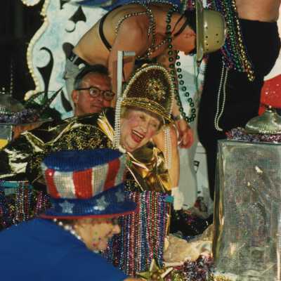 Wilhelmina Harvey on a float.