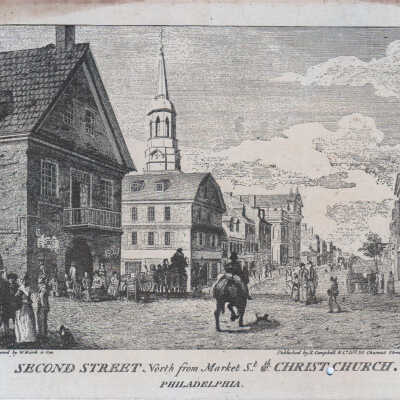 Second Street, North from Market Street & Christ Church, Philadelphia