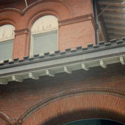 Windows on exterior of the second floor.